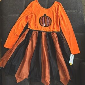 Halloween Cat & Jack Orange Dress L 10/12 New with Tag